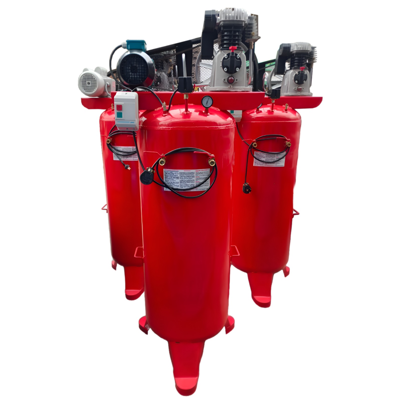 Compresor con Tanque Vertical y Cabezote Italiano 10 HP